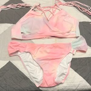 NWT PINK PASTEL TIEDIE BIKINI